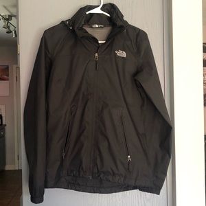 Black north face rain jacket